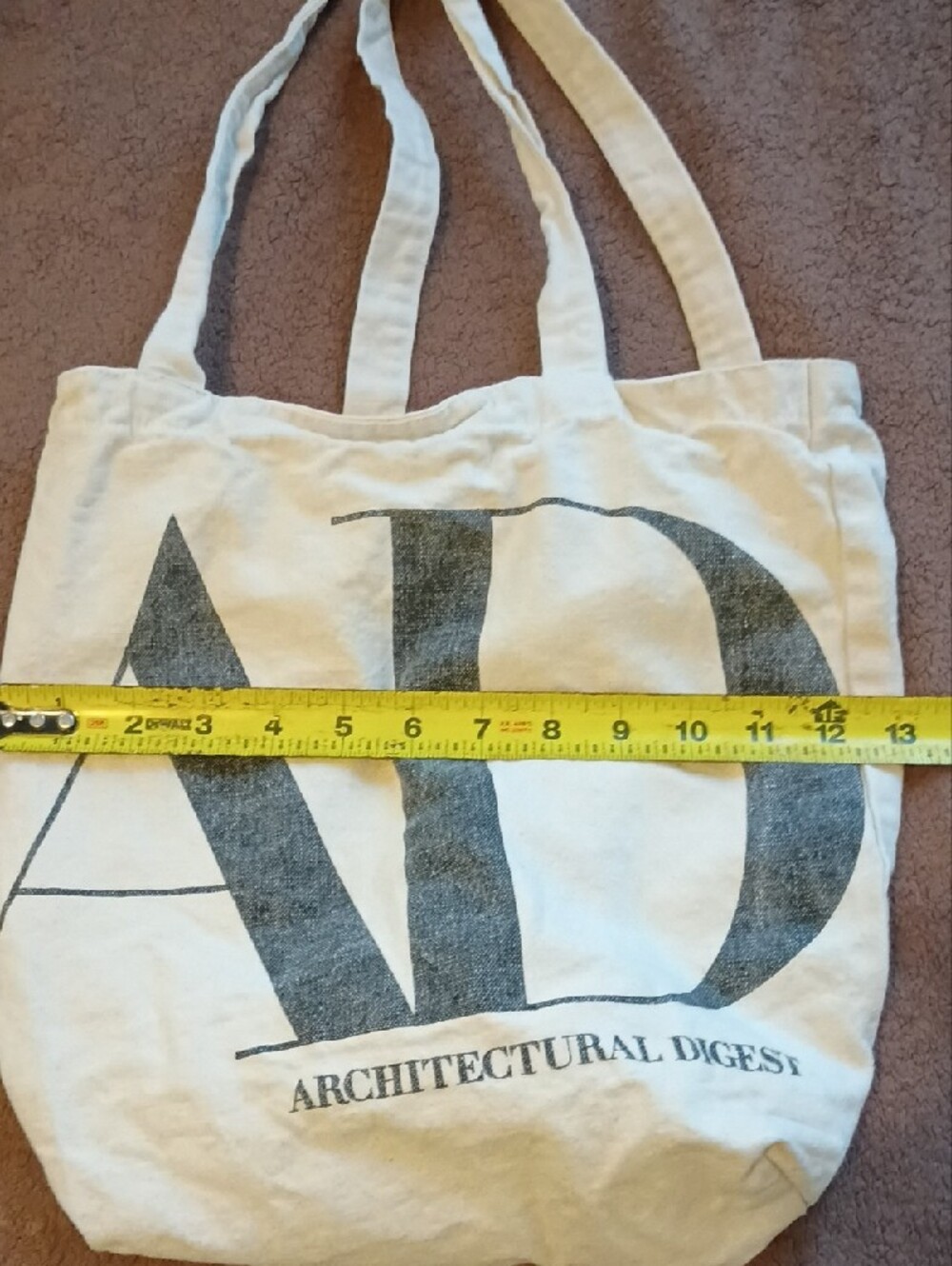 White Canvas Tote Bag with Black Logo - Picture 4 of 4